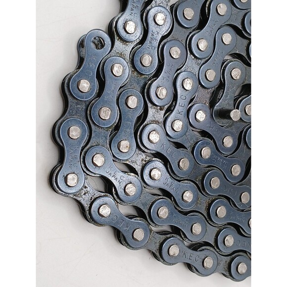 VINTAGE KEC (Japan) BMX CHAIN 80's OLD SCHOOL - K.E.C. Ver. 7.D Black 104 LINKS - Picture 7 of 11